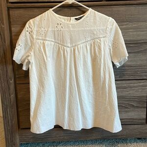 Shein White Eyelet Top